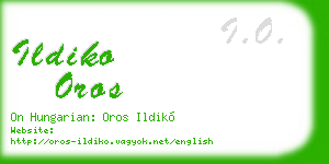 ildiko oros business card